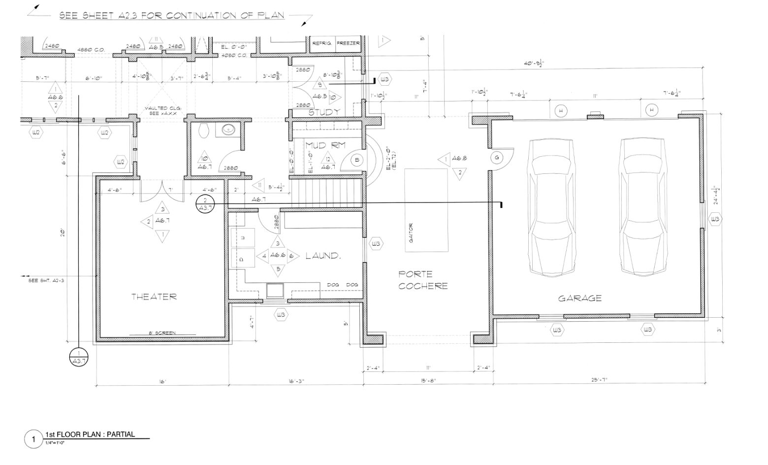 First floor plan, service wing